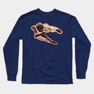 Stegosaurus skull Pixel Long Sleeve T-Shirt